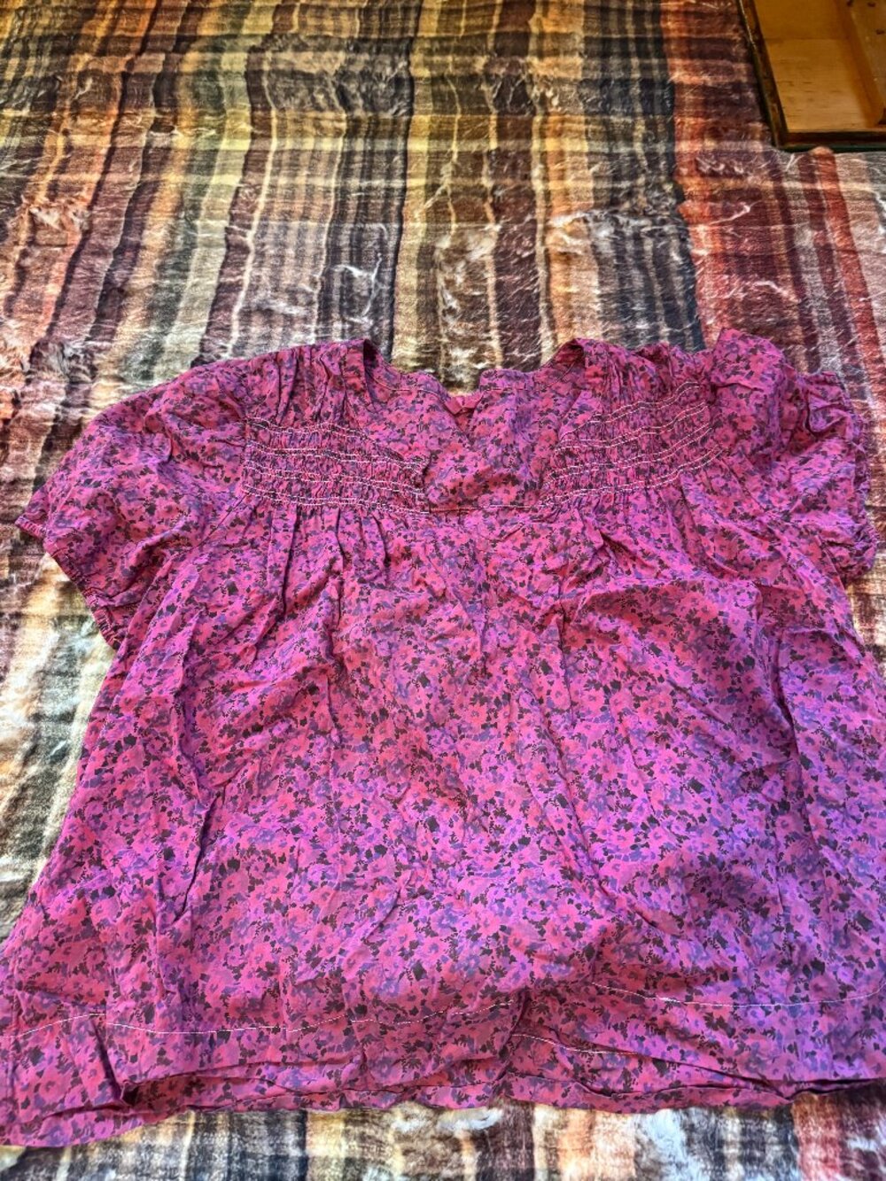 Pink Floral Boho Blouse